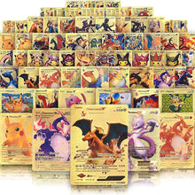Load image into Gallery viewer, Ultra Rare 55 PCS Gold Cards Packs Vmax V EX GX Rare Golden Cards TCG Deck Box Gold Foil Card for Fans/Kids/Collectors Gifts (No Duplicates)
