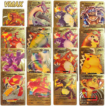 Load image into Gallery viewer, Ultra Rare 55 PCS Gold Cards Packs Vmax V EX GX Rare Golden Cards TCG Deck Box Gold Foil Card for Fans/Kids/Collectors Gifts (No Duplicates)
